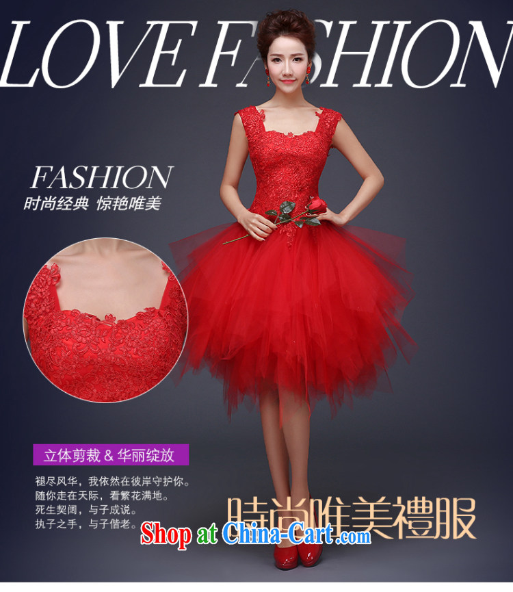 2015 new summer Korean-style lace wedding dresses small short Evening Dress skirt show bridal toast clothing bridesmaid dress red XXL (graphics thin dress) pictures, price, brand platters! Elections are good character, the national distribution, so why buy now enjoy more preferential! Health