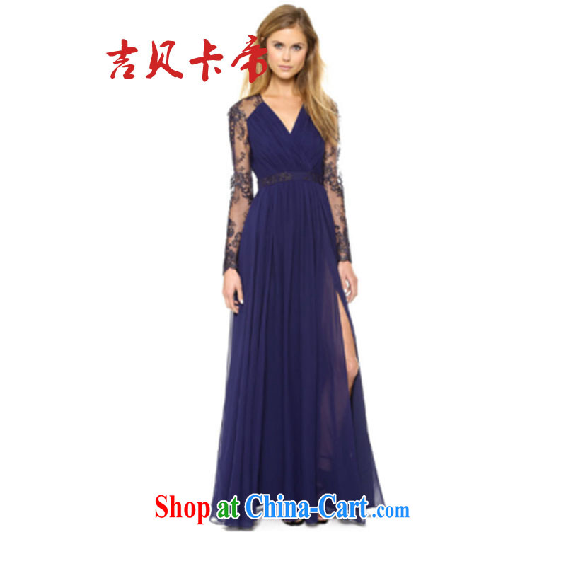 The Bekaa in Dili pre-sale A 27 #2014 speed sell-through ebay Lace Embroidery stitching snow-woven large skirt with floor-to-ceiling dress skirt dress blue XL, Bekaa in Dili (JIBEIKADI), shopping on the Internet