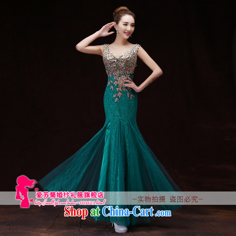 2015 winter clothing bows bridal gown new wedding crowsfoot long dresses, wedding toast served with a multi-color select army green M so Balaam, and shopping on the Internet