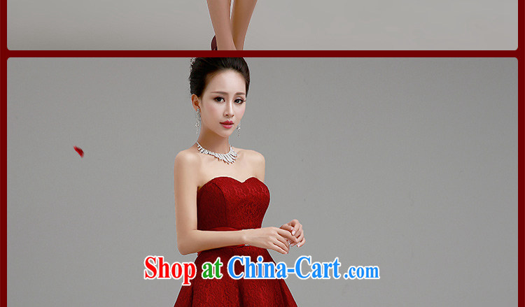 Early definition 2015 new small dress bridal Evening Dress wedding bridesmaid service upscale short wine red lace bows serving blue S pictures, price, brand platters! Elections are good character, the national distribution, so why buy now enjoy more preferential! Health