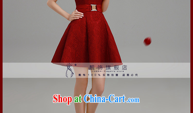 Early definition 2015 new small dress bridal Evening Dress wedding bridesmaid service upscale short wine red lace bows serving blue S pictures, price, brand platters! Elections are good character, the national distribution, so why buy now enjoy more preferential! Health