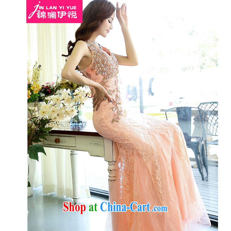 kam world the Hyatt 2015 spring new stylish sexy V for luxurious feel bridal toast clothing dress women's clothing pink XL, Kam world, Yue, and shopping on the Internet