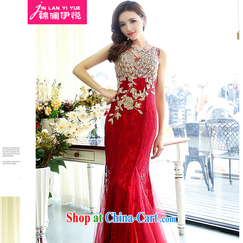 kam world the Hyatt 2015 spring new stylish sexy V for luxurious feel bridal toast clothing dress women's clothing pink XL, Kam world, Yue, and shopping on the Internet