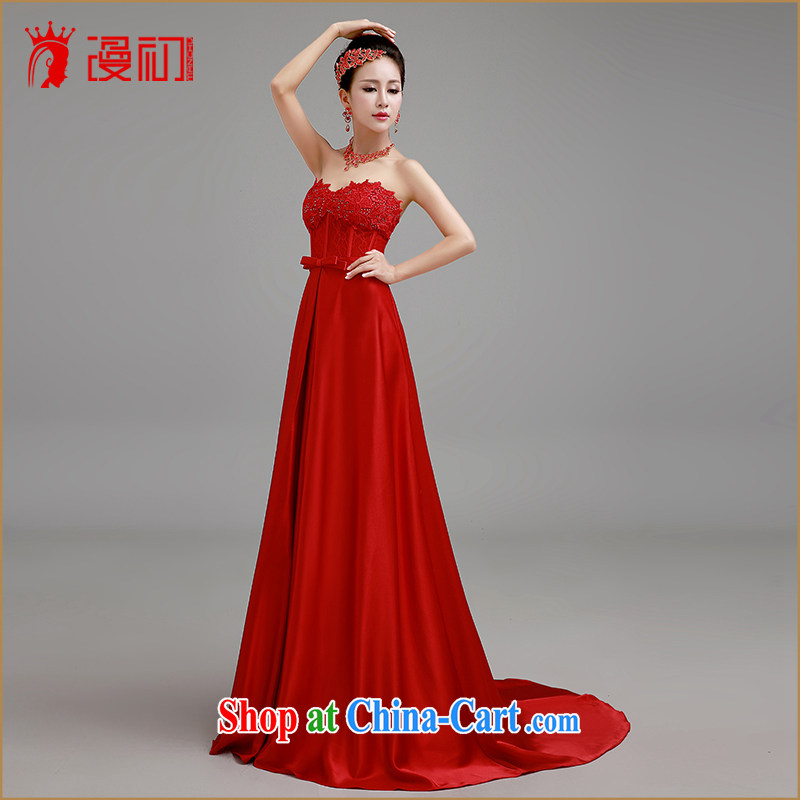Early definition 2015 new wedding dresses red bows Service Bridal wedding dress long, presided over winter evening dress red with XXL paragraph, diffuse, and shopping on the Internet