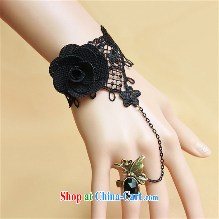 Han Park (cchappiness) Korean fashion ladies black lace rose Hand chain accessories with butterfly Ring Kit wrist jewelry pictures, price, brand platters! Elections are good character, the national distribution, so why buy now enjoy more preferential! Health
