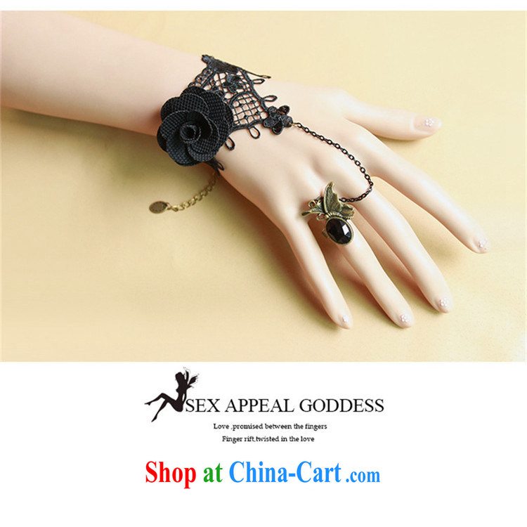 Han Park (cchappiness) Korean fashion ladies black lace rose Hand chain accessories with butterfly Ring Kit wrist jewelry pictures, price, brand platters! Elections are good character, the national distribution, so why buy now enjoy more preferential! Health