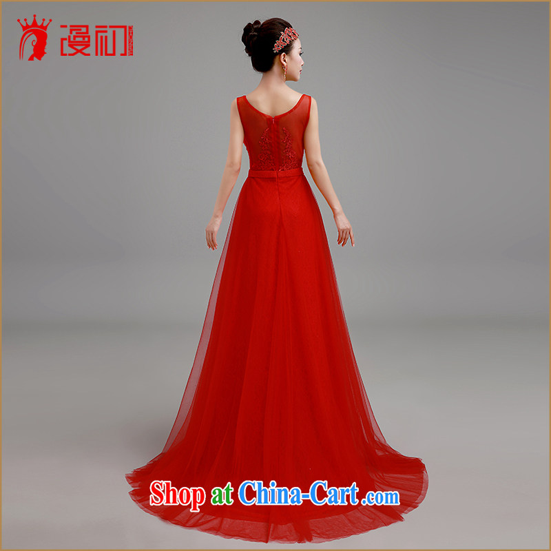 Early definition 2015 new bride's red dress, long-tail dress toast reception service wedding dresses evening dress the red line, to make contact customer service, early definition, and, shopping on the Internet