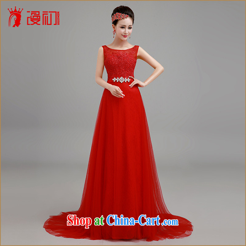 Early definition 2015 new bride's red dress, long-tail dress toast reception service wedding dresses evening dress the red line, to make contact customer service, early definition, and, shopping on the Internet