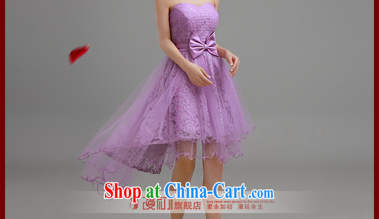 Early definition 2015 new small dress wiped his chest lace front short long bridesmaid dresses small shaggy dress tied with a small dress sister dress bridesmaid serving light purple S pictures, price, brand platters! Elections are good character, the national distribution, so why buy now enjoy more preferential! Health