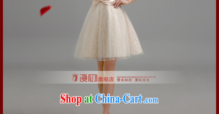 Definition 2015 early new dresses, bare chest lace shaggy dress tied with a short, small dress sister dress bridesmaid serving champagne color. Contact customer service pictures, price, brand platters! Elections are good character, the national distribution, so why buy now enjoy more preferential! Health