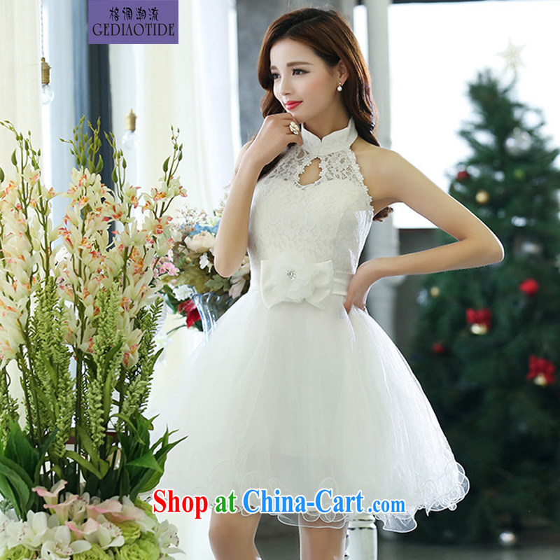 2015 spring female small dress wedding bridesmaid dress bridal dress uniform toast wedding dresses female white XL