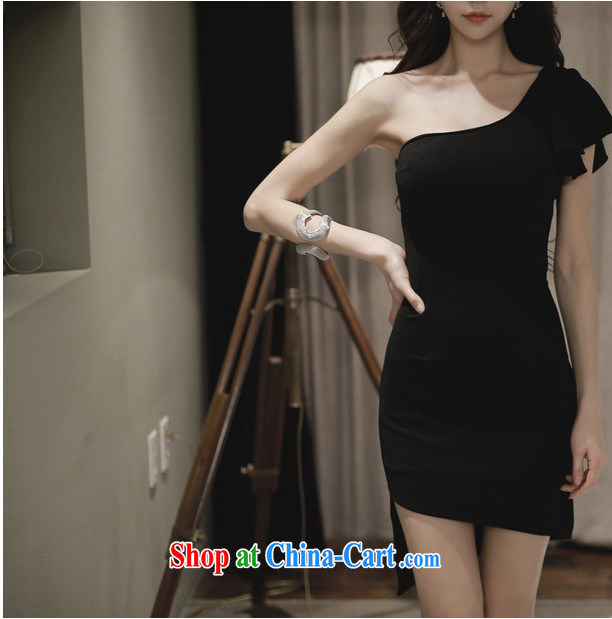 Ryan, 2015 summer new ramp shoulder flouncing collar sexy goddess night package, graphics thin dress dress black XL pictures, price, brand platters! Elections are good character, the national distribution, so why buy now enjoy more preferential! Health