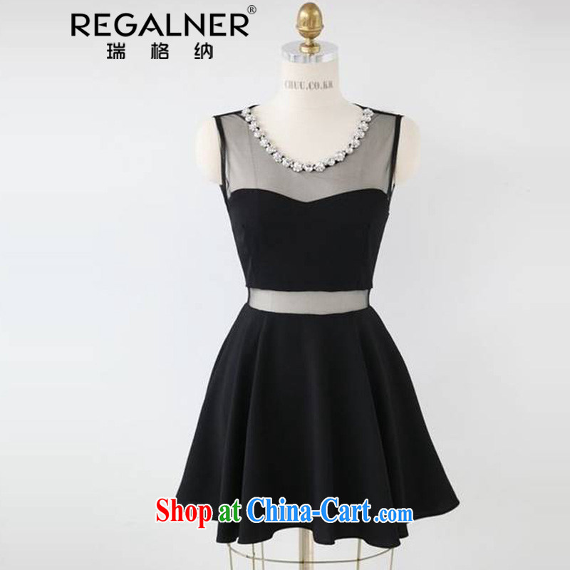 Ryan, summer 2015 New Beauty package and small black skirt dress vest solid night store women's clothing sexy dresses black L, Ryan Wagner (REGALNER), shopping on the Internet