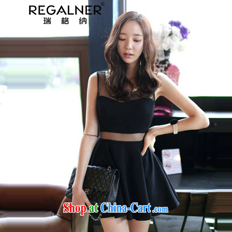 Ryan, summer 2015 New Beauty package and small black skirt dress vest solid night store women's clothing sexy dresses black L, Ryan Wagner (REGALNER), shopping on the Internet