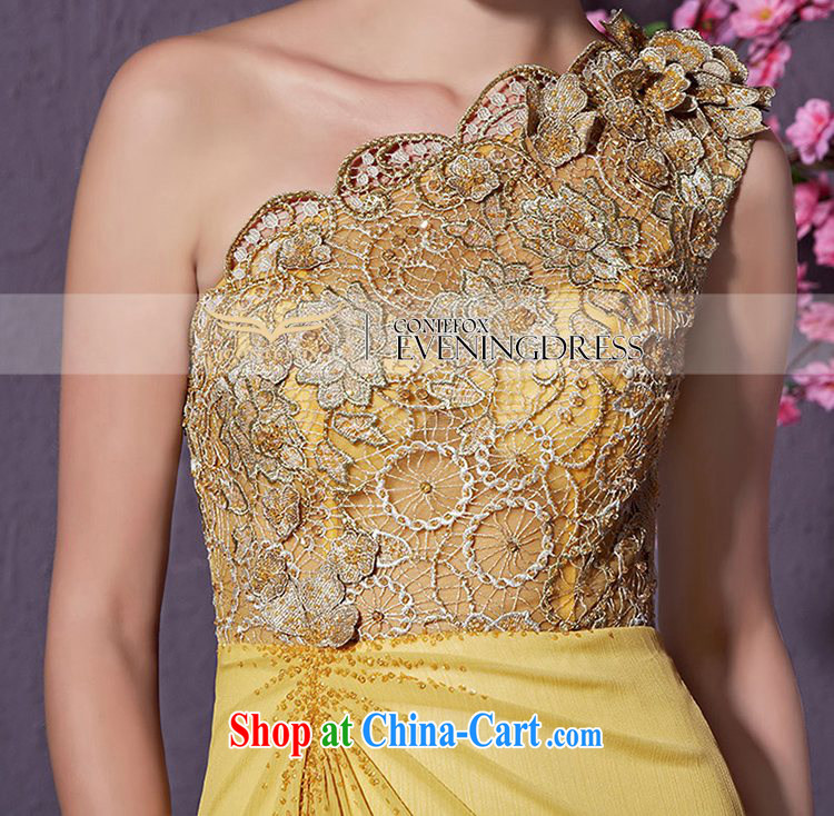 Creative Fox Evening Dress 2015 new high-end custom dress gold single shoulder dress model dresses the annual dress car show dress 82,218 custom, does not support return pictures, price, brand platters! Elections are good character, the national distribution, so why buy now enjoy more preferential! Health