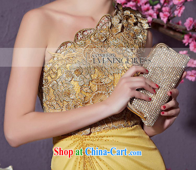 Creative Fox Evening Dress 2015 new high-end custom dress gold single shoulder dress model dresses the annual dress car show dress 82,218 custom, does not support return pictures, price, brand platters! Elections are good character, the national distribution, so why buy now enjoy more preferential! Health