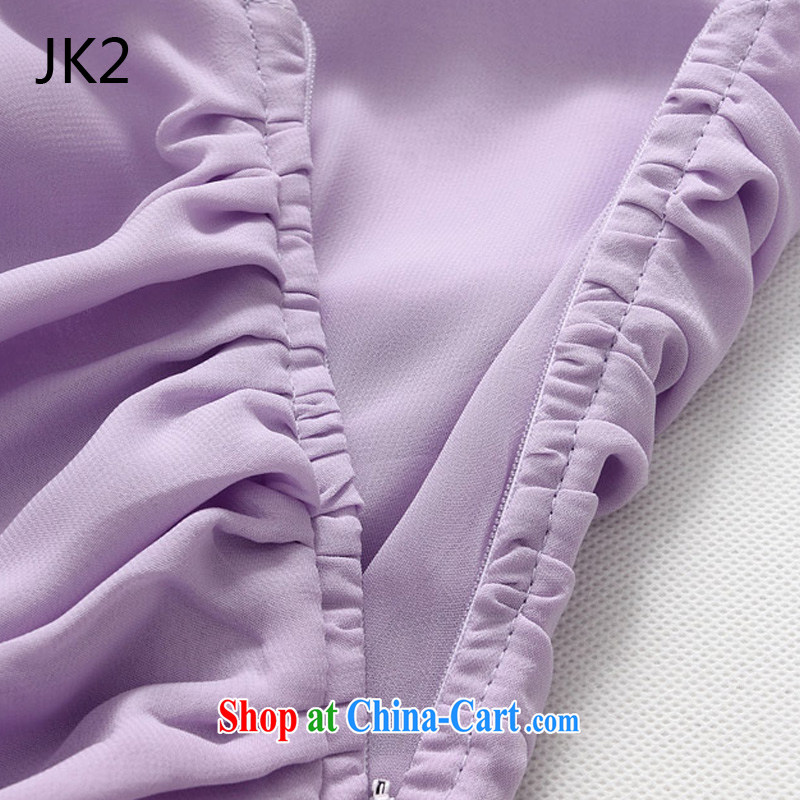 2 JK Korean elegant hot drill video thin irregular, with ribbon snow woven large code dress dress 9832 champagne color XXXL, JK 2. YY, shopping on the Internet