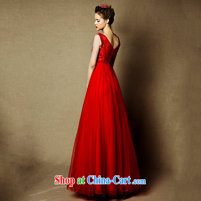 On the wedding dresses new 2015 dancing the red Deep V collar double-shoulder bows service drop off service dress red L, AIDS, and shopping on the Internet