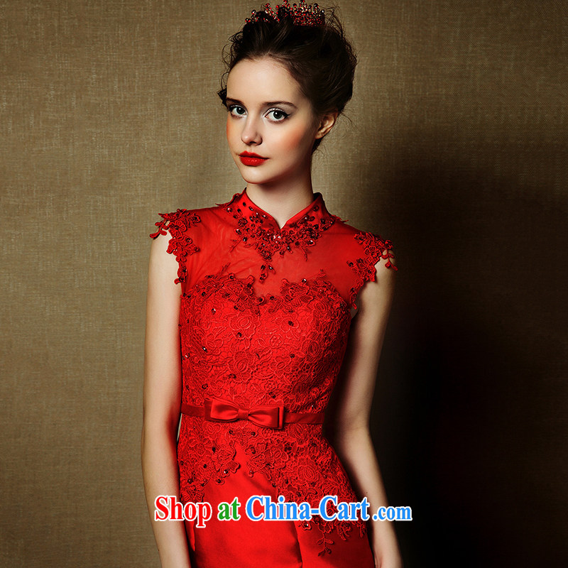 On the wedding dresses new 2015 red embroidered surplus Hong Kong Red crowsfoot, toast for service drop off service dress red L, AIDS, and shopping on the Internet