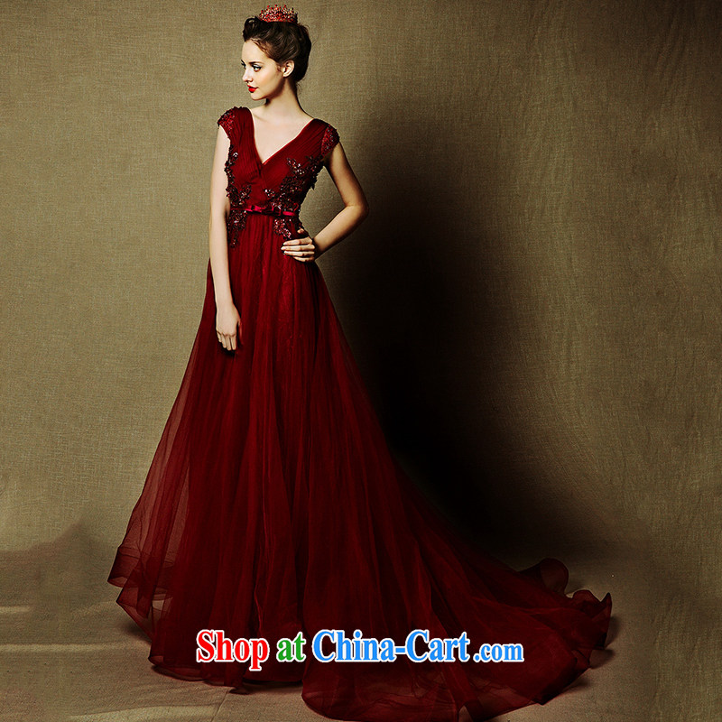 On the wedding dresses new 2015 energy drink Red, deep V shoulders tail bows service dress picture color tailored to HIV, and, shopping on the Internet