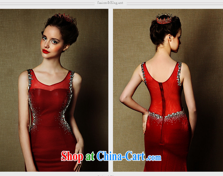 On the wedding dresses new 2015 spring and summer and wine red crowsfoot double-shoulder bridal toast clothing dress dark red L pictures, price, brand platters! Elections are good character, the national distribution, so why buy now enjoy more preferential! Health