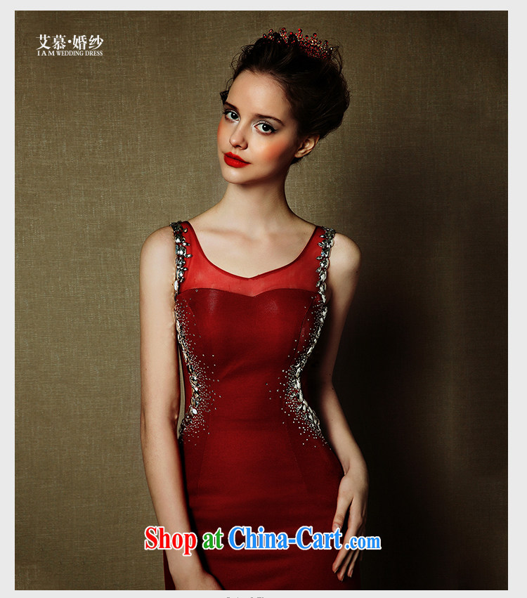 On the wedding dresses new 2015 spring and summer and wine red crowsfoot double-shoulder bridal toast clothing dress dark red L pictures, price, brand platters! Elections are good character, the national distribution, so why buy now enjoy more preferential! Health