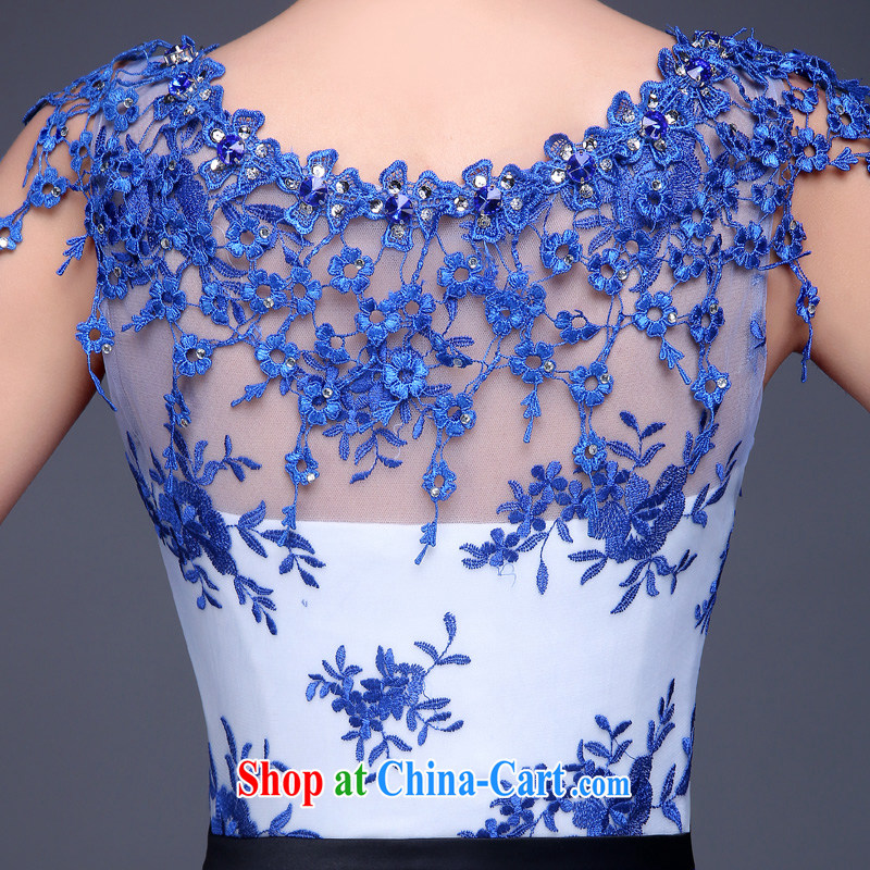 100 the ball Evening Dress long 2015 new Korean fashion beauty dress royal blue banquet show moderator dress winter field shoulder blue XXL, 100-ball (Ball Lily), online shopping