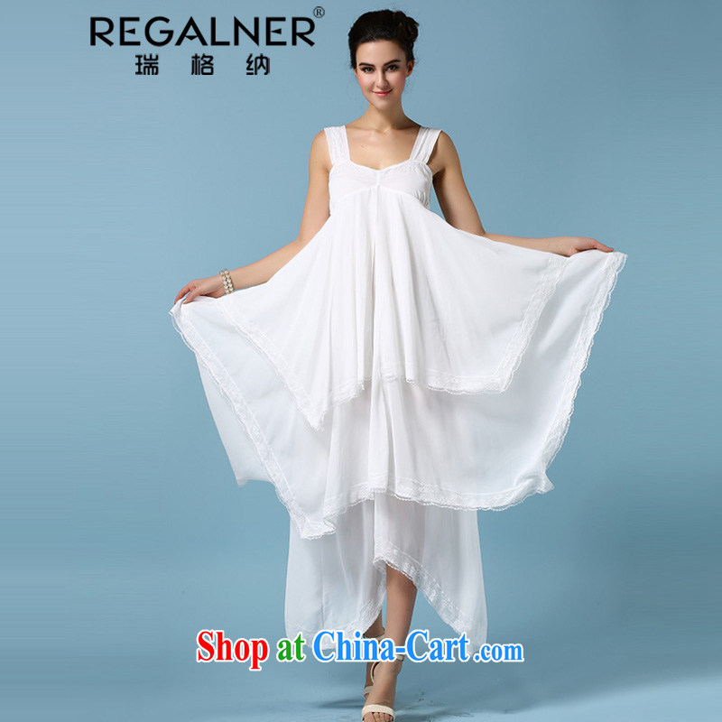 Ryan, the 2015 spring and summer luxury split-level long skirt bare chest Dress does not rule out the skirt with lace lace large skirt holiday dresses white XL