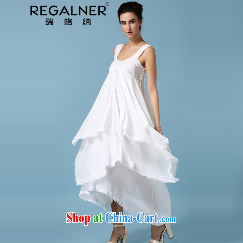 Ryan, the 2015 spring and summer luxury split-level long skirt bare chest Dress does not rule out the skirt with lace lace large skirt holiday dresses white XL, Ryan Wagner (REGALNER), shopping on the Internet