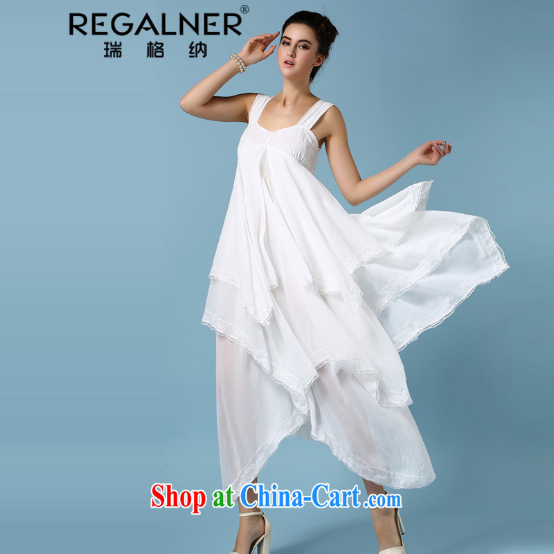 Ryan, the 2015 spring and summer luxury split-level long skirt bare chest Dress does not rule out the skirt with lace lace large skirt holiday dresses white XL, Ryan Wagner (REGALNER), shopping on the Internet
