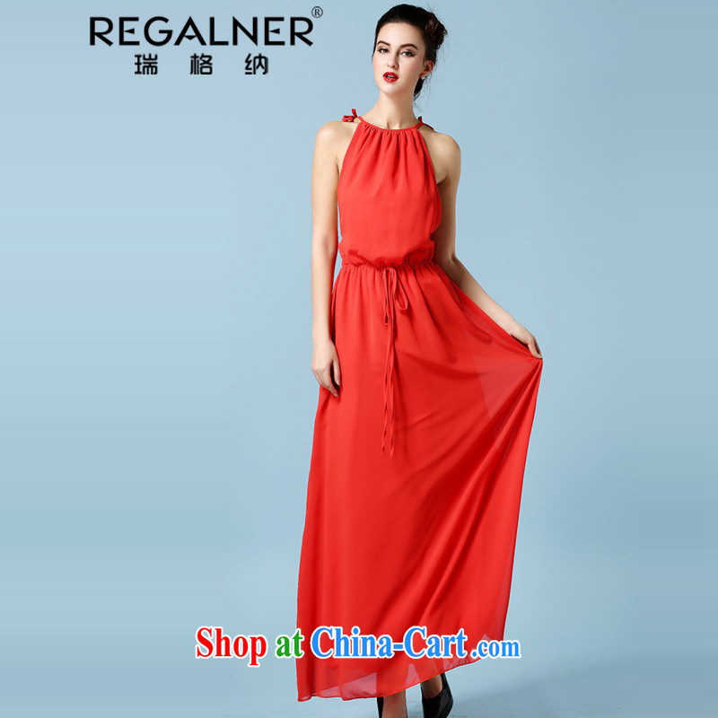 Ryan, 2015, new, sense of poverty that celebration, wedding dresses skirt waist-Solid Color double-strap dresses and to vest skirt red-orange XL, Ryan Wagner (REGALNER), shopping on the Internet