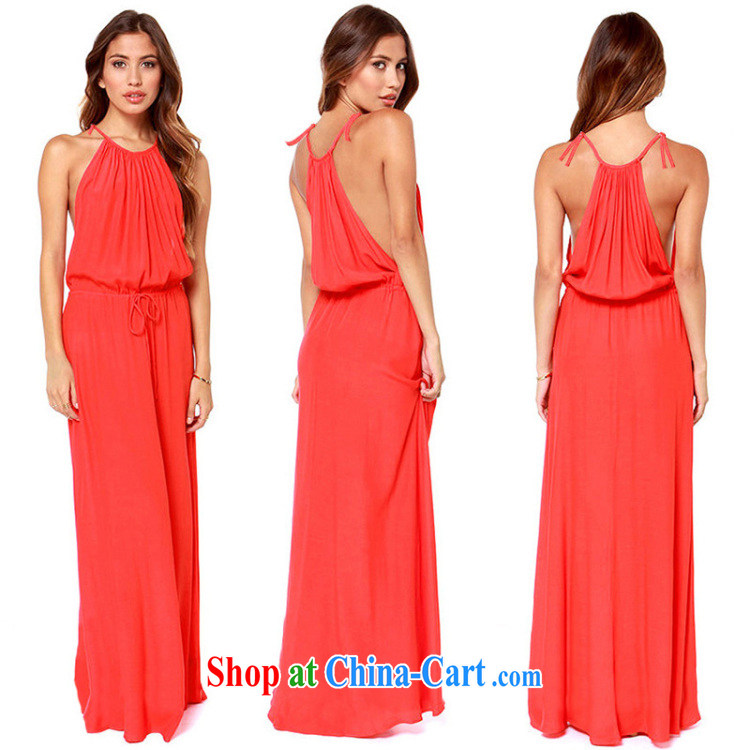 Ryan, 2015 spring and summer resort long beach skirt skirt straps dress shoulder bow tie-waist skirts dresses red-orange XL pictures, price, brand platters! Elections are good character, the national distribution, so why buy now enjoy more preferential! Health
