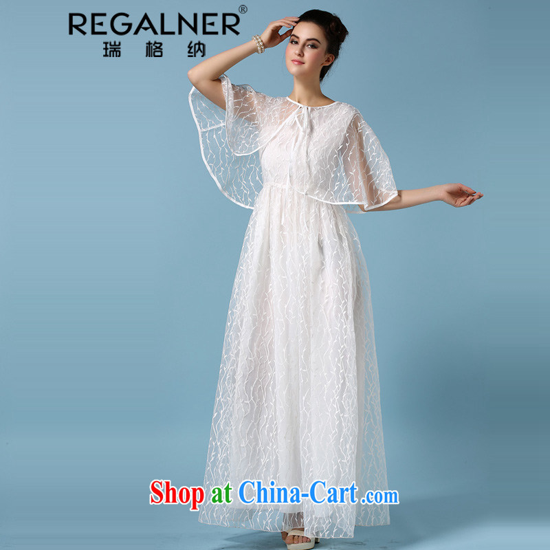 Ryan, 2015, new and advanced pure white European root dresses dresses in full three-dimensional embroidery poplars shawl, crowsfoot dresses A Yi 3 wearing a white XL, Ryan Wagner (REGALNER), shopping on the Internet
