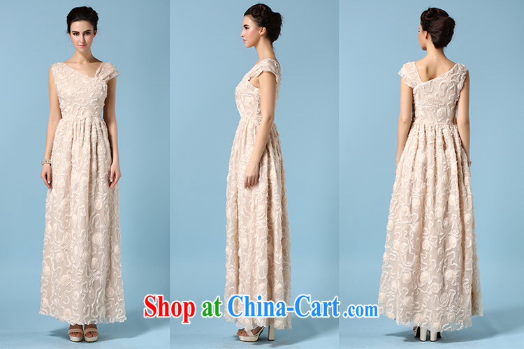 Ryan, the 2015 spring and summer dress single shoulder bare chest dress three-dimensional flower silk wrinkles and long skirt refined apricot XL pictures, price, brand platters! Elections are good character, the national distribution, so why buy now enjoy more preferential! Health