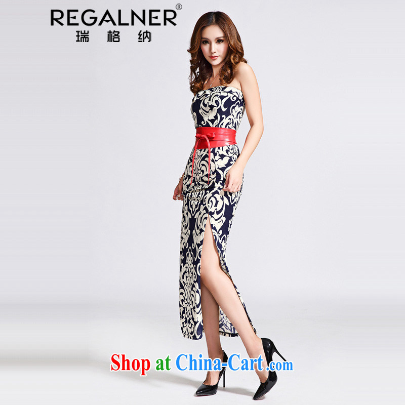 Ryan, 2015 Summer winds in Europe and America dresses wrapped chest long skirt high on the truck package and cultivating dress with belt picture color code, Ryan, (REGALNER), online shopping