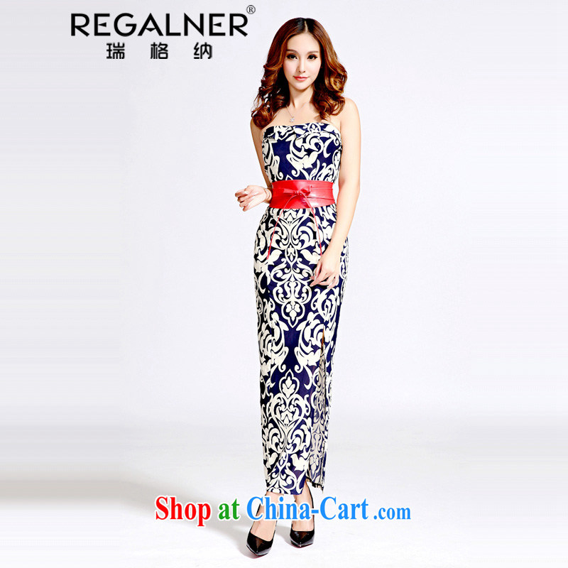 Ryan, 2015 Summer winds in Europe and America dresses wrapped chest long skirt high on the truck package and cultivating dress with belt picture color code, Ryan, (REGALNER), online shopping