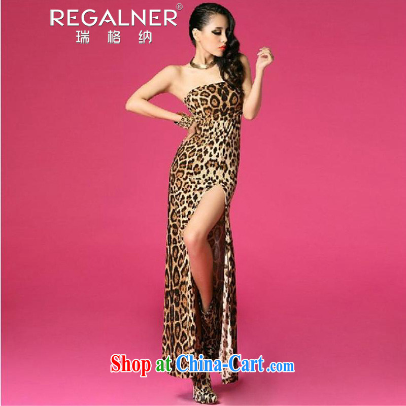 Ryan, 2015 new European and American wind Night Sense of high-power on the truck wild Leopard wrapped chest long skirt dresses Leopard are code, Ryan, (REGALNER), and, on-line shopping