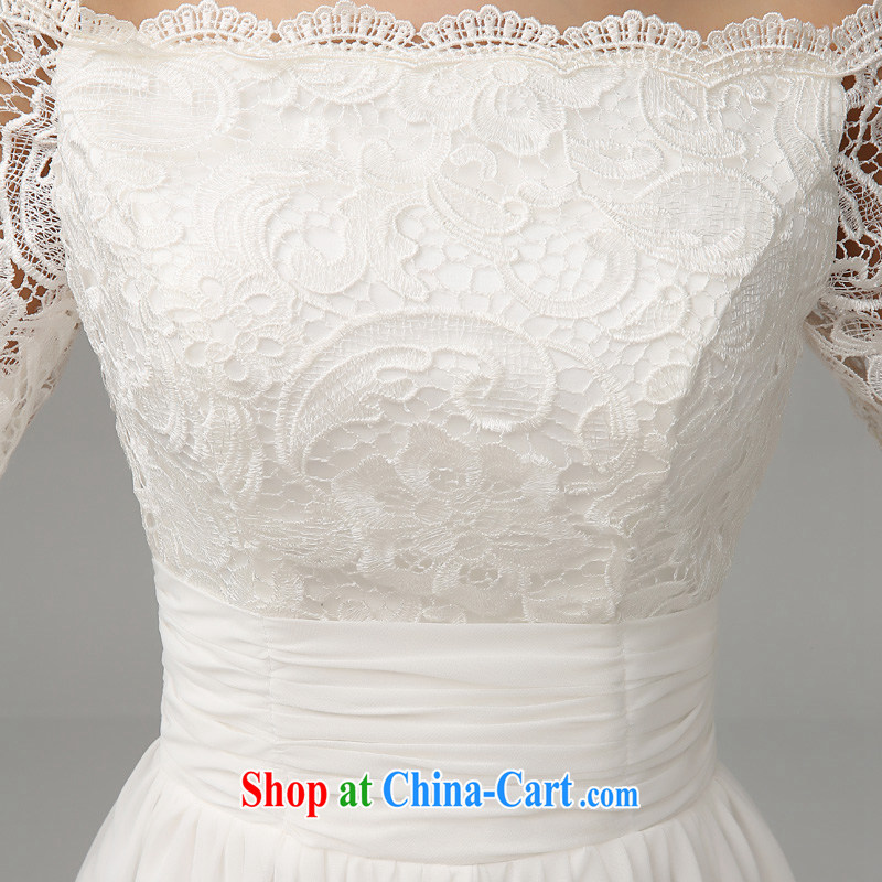 Time Syrian lace Evening Dress White Field shoulder lace short bridesmaid clothing moderator clothing wedding dresses graduation dresses XXL, time, and shopping on the Internet