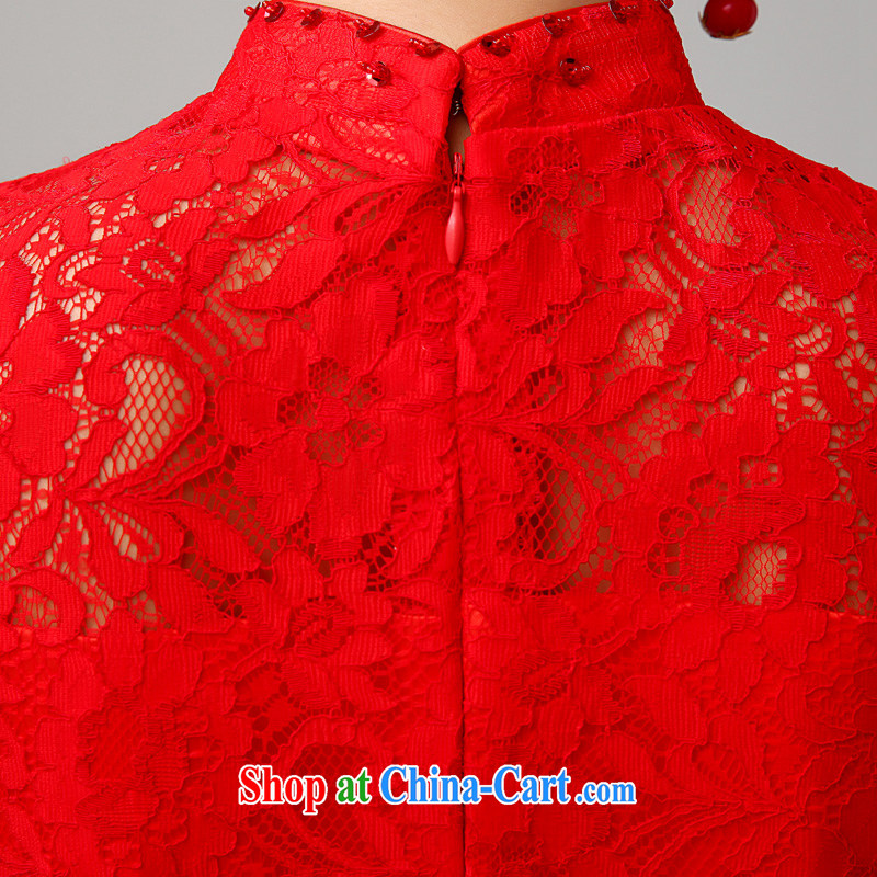 Syria Time cheongsam dress toast Service Bridal Fashion summer improved short lace wedding dresses the Field shoulder short-sleeved Chinese Dress XXL, time, and shopping on the Internet