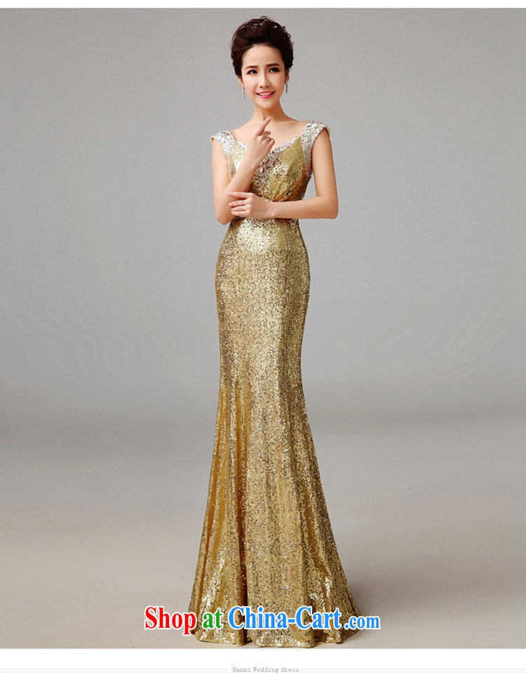 Syria Time gold Evening Dress long banquet new summer toast Service Bridal Fashion crowsfoot cultivating larger stage dinner dress moderator bridesmaid dress female gold XXL pictures, price, brand platters! Elections are good character, the national distribution, so why buy now enjoy more preferential! Health