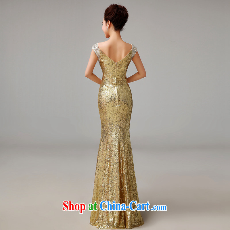 Syria Time gold Evening Dress long banquet new summer toast Service Bridal Fashion at Merlion cultivating the code stage dinner dress moderator bridesmaid dress female gold XXL, time, and shopping on the Internet
