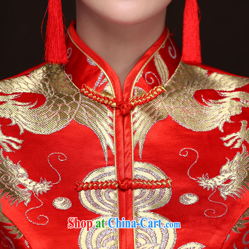 his time in married women cuff cheongsam Chinese improved stylish beauty graphics thin red long bridal toast XXL served, the time, and shopping on the Internet