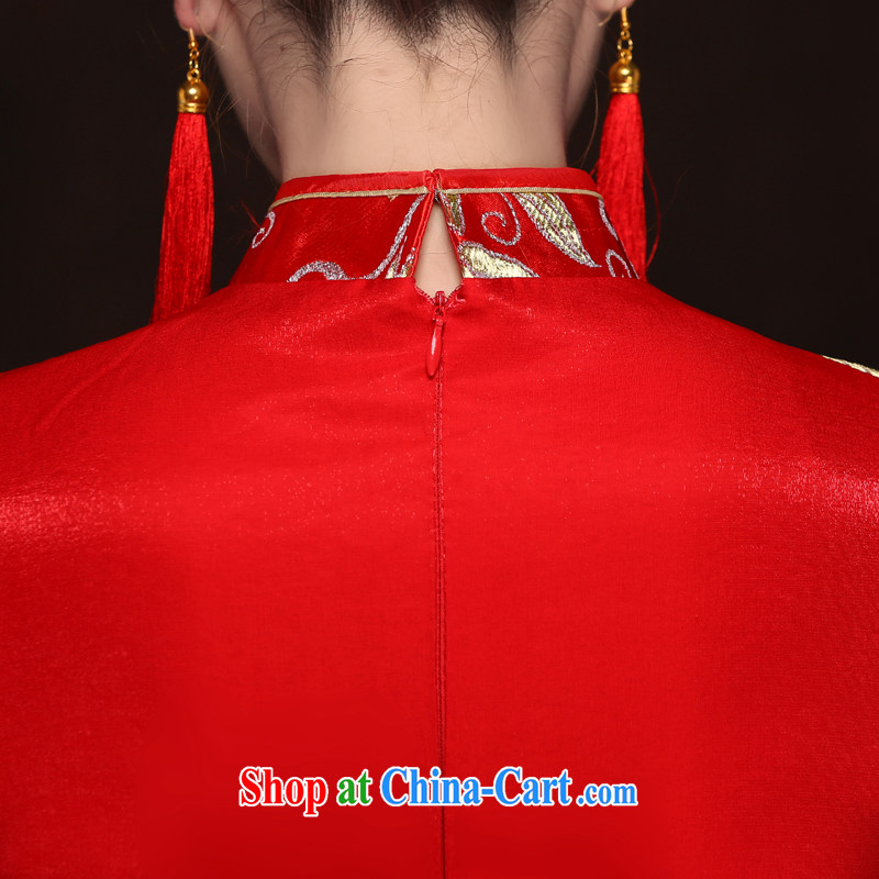 his time in married women cuff cheongsam Chinese improved stylish beauty graphics thin red long bridal toast XXL served, the time, and shopping on the Internet