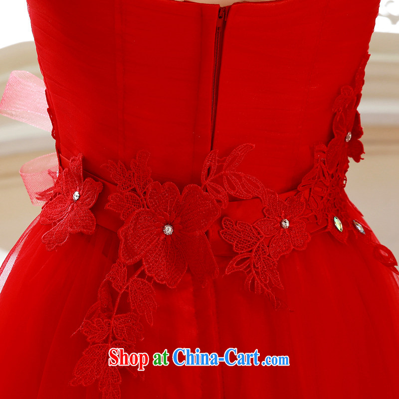 Syria Time summer new stylish Mary Magdalene Beauty Chest marriages served toast red evening dress long evening reception dinner dress brides with autumn red XL, time, and shopping on the Internet