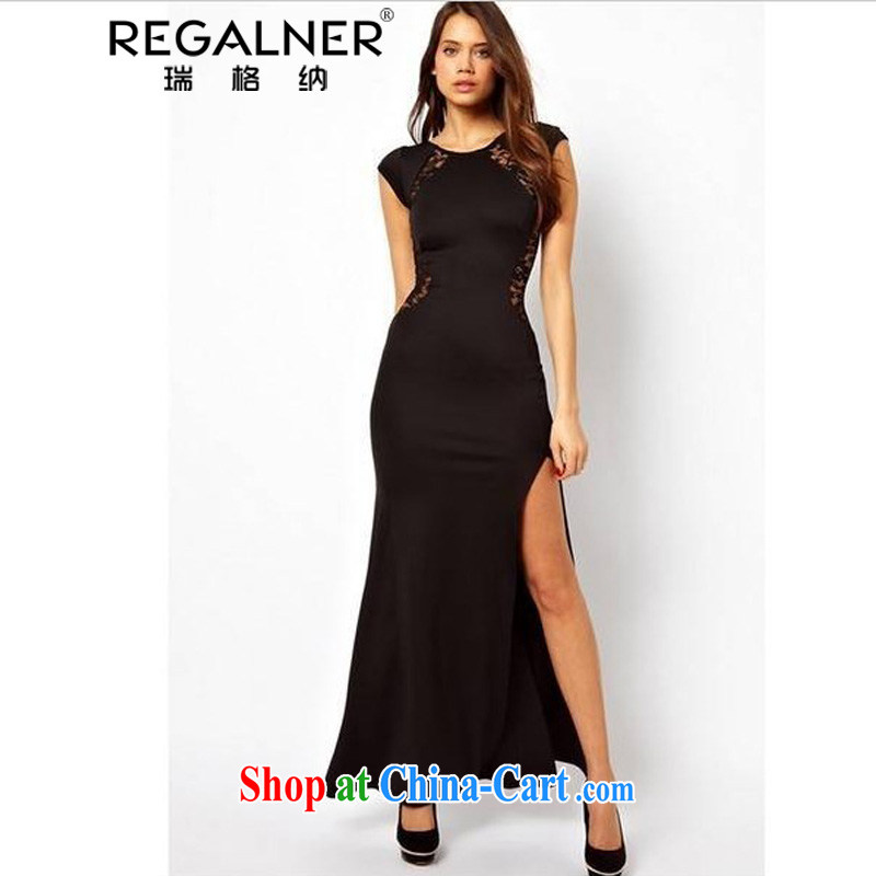 Ryan, 2015 new European and American trade dress beauty graphics thin sexy language empty the forklift truck dresses behind lace skirt night dress dresses red XL, Ryan Wagner (REGALNER), shopping on the Internet