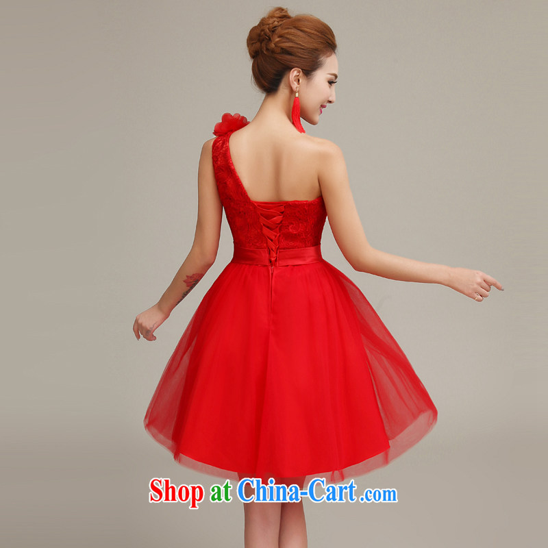 Time his small red dress uniform toasting bride short stylish short Evening Dress ball dress bridal toast serving the shoulder the saffron bowtie XXL, time, and shopping on the Internet