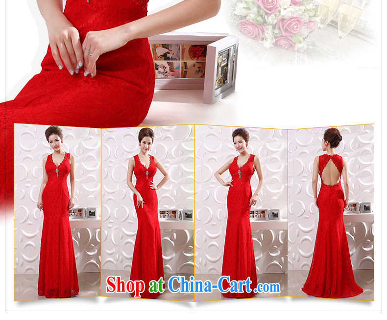 The US and the bridal dresses 2015 new packages and crowsfoot graphics thin sexy V collar shoulders back exposed lace flowers show dress L 0048 red XL code (waist 2.2) pictures, price, brand platters! Elections are good character, the national distribution, so why buy now enjoy more preferential! Health