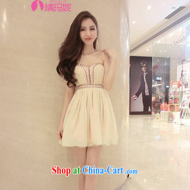 Love Princess Anne sexy men my store staples Pearl wrapped chest bare chest shaggy snow woven sleeveless small dress dresses D 1052 m White 1 are codes, and Princess Anne (QINGMANI), and, on-line shopping