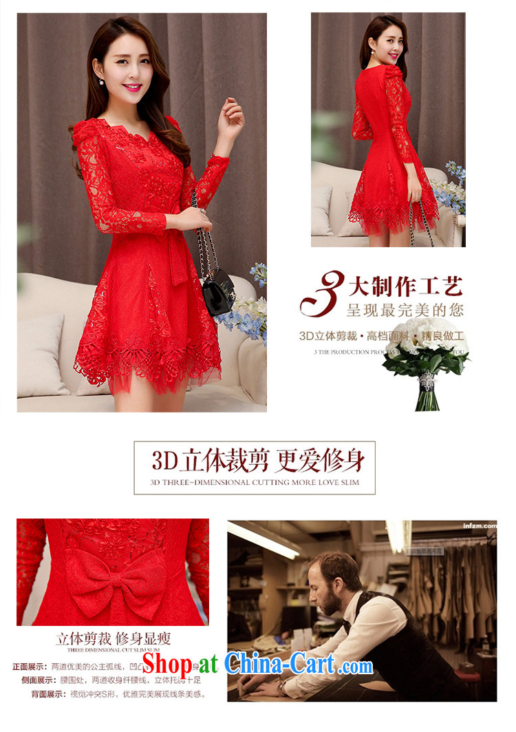 Read terrace spring 2015 autumn female new Korean style sweet temperament beauty bowtie lace solid dress married women dinner will short skirts small dress red XXL pictures, price, brand platters! Elections are good character, the national distribution, so why buy now enjoy more preferential! Health