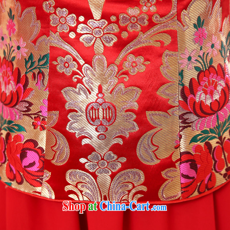 New China wind 7 a bride cuff with lace embroidery, ethnic retro dress body long skirt kit, cultivating two-piece dresses fluoro red 3XL, Michael, shopping on the Internet